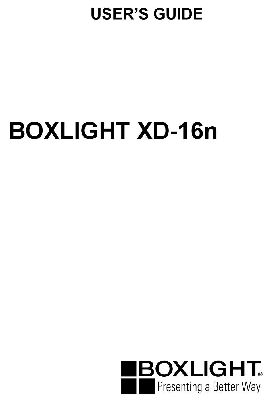 BOXLIGHT XD16N USER MANUAL Pdf Download ManualsLib