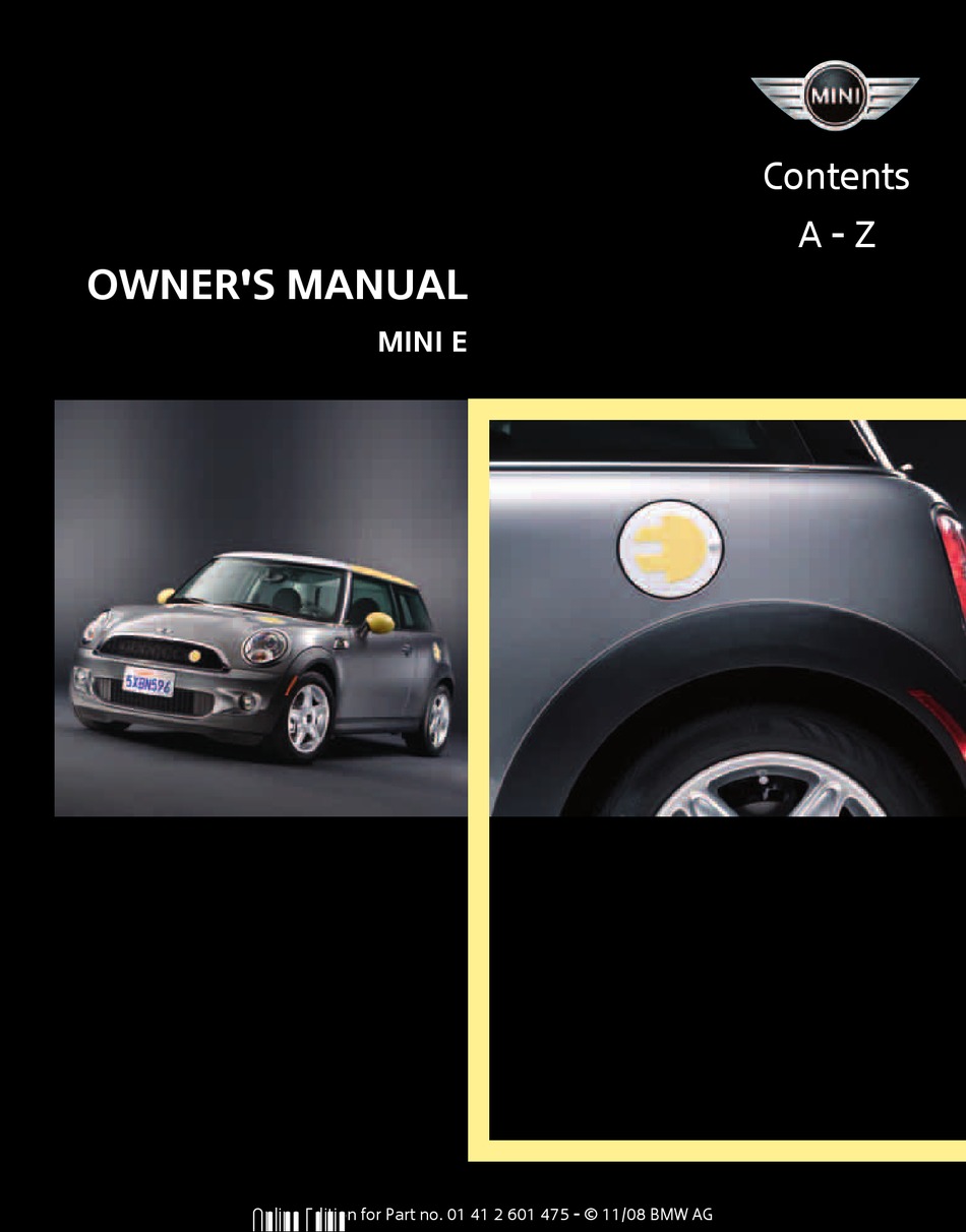 MINI E OWNER'S MANUAL Pdf Download | ManualsLib