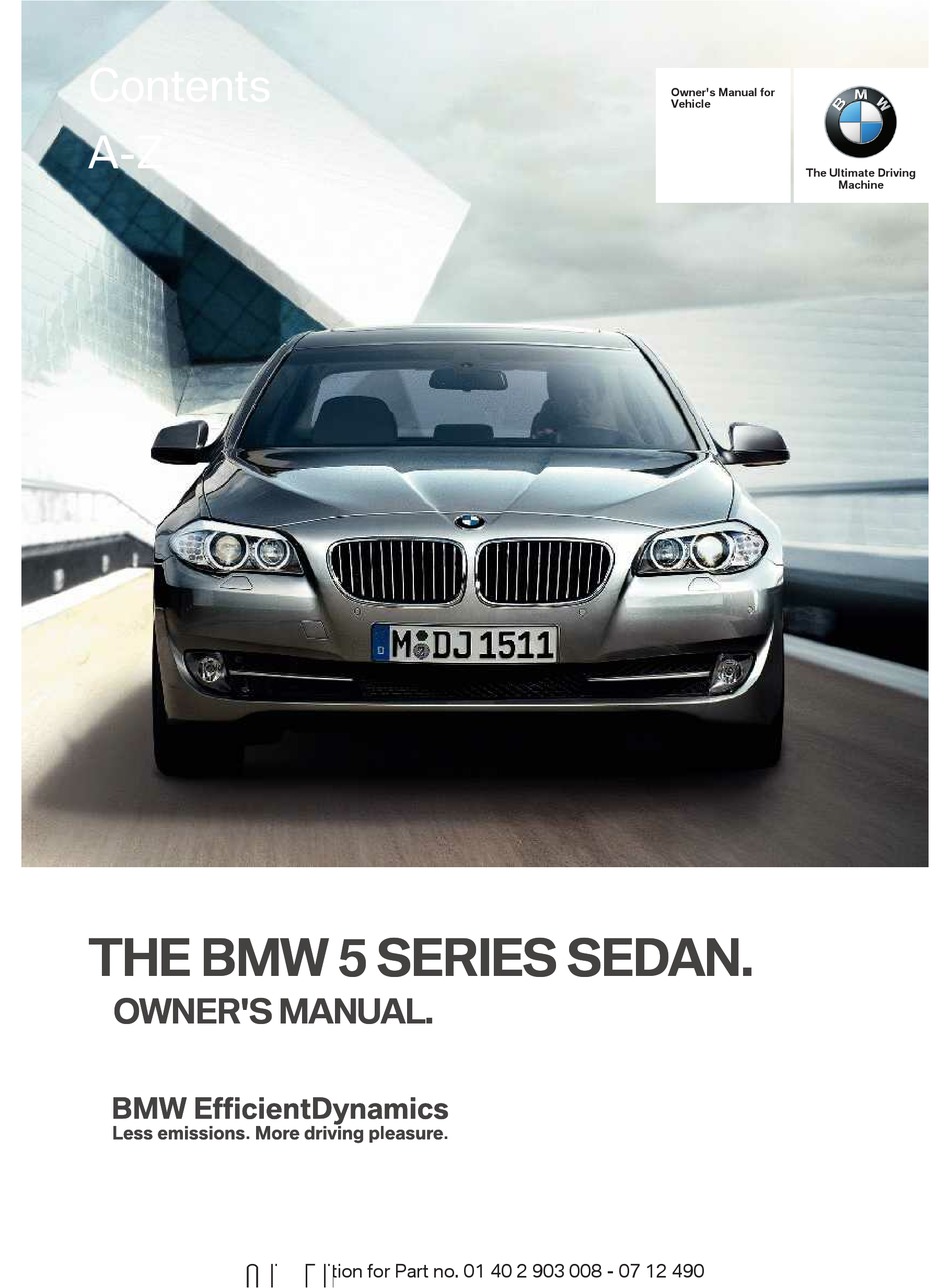 BMW 5 SERIES OWNER'S MANUAL Pdf Download | ManualsLib