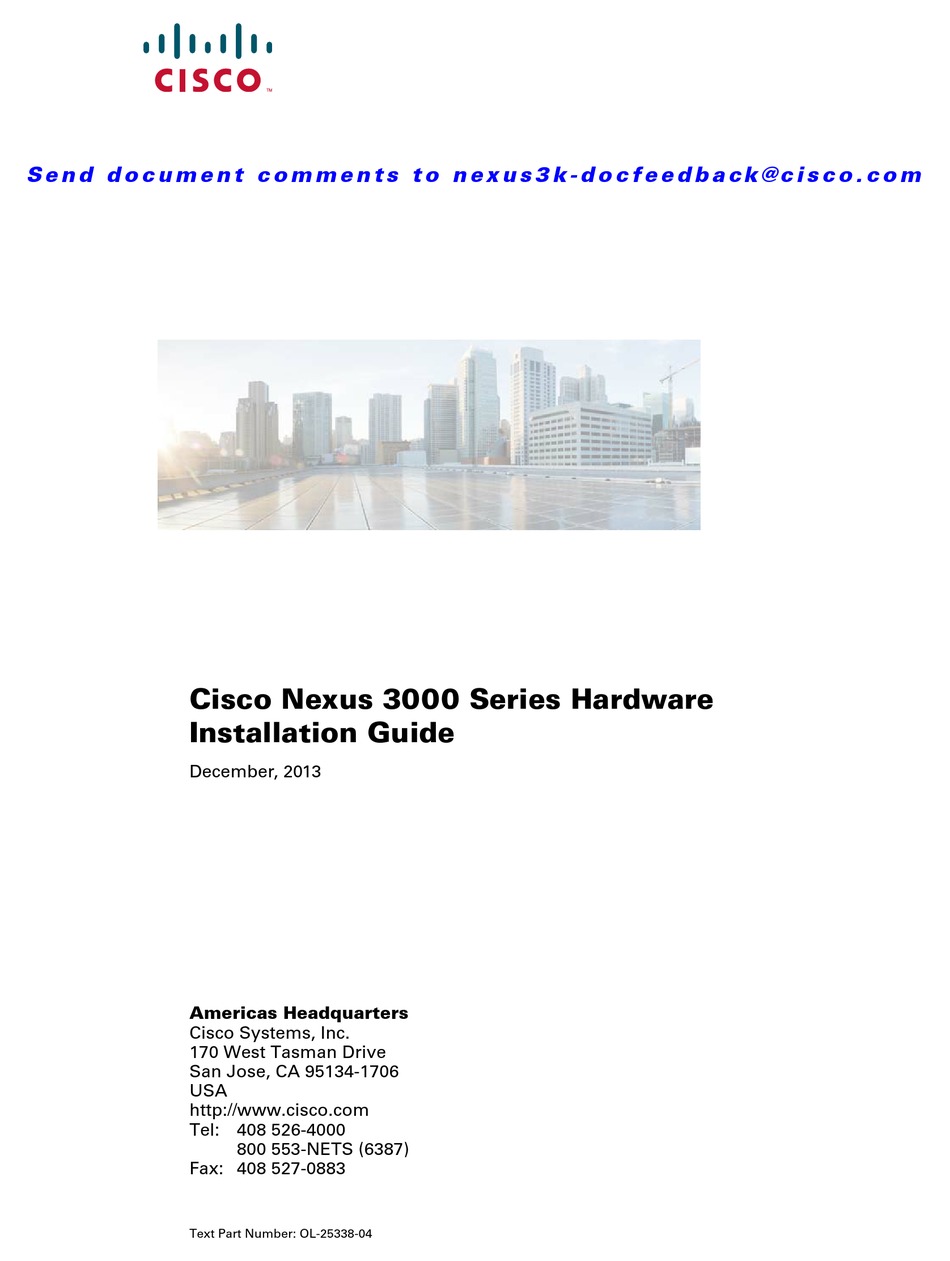 CISCO NEXUS 3000 SERIES INSTALLATION MANUAL Pdf Download | ManualsLib