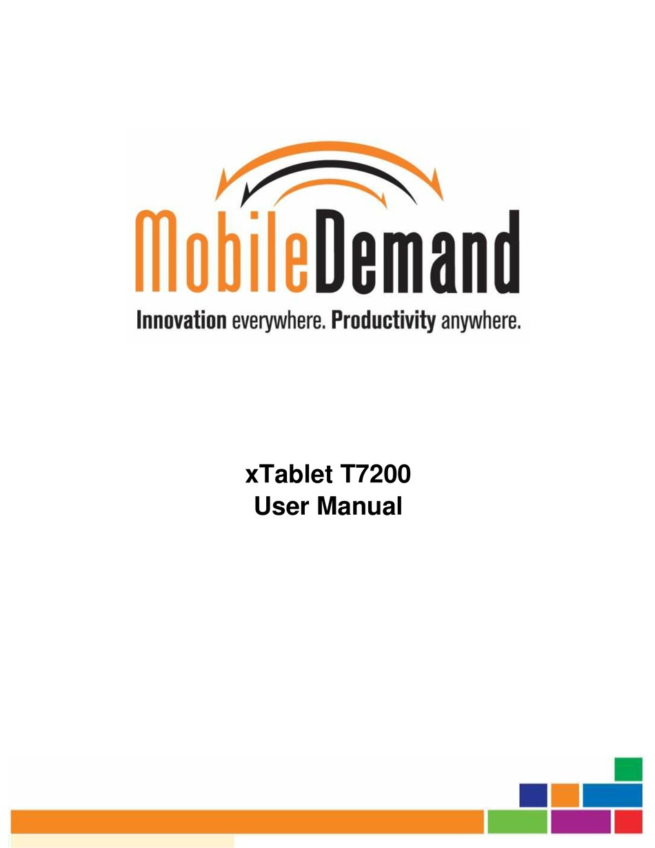 MOBILEDEMAND XTABLET T7200 USER MANUAL Pdf Download | ManualsLib