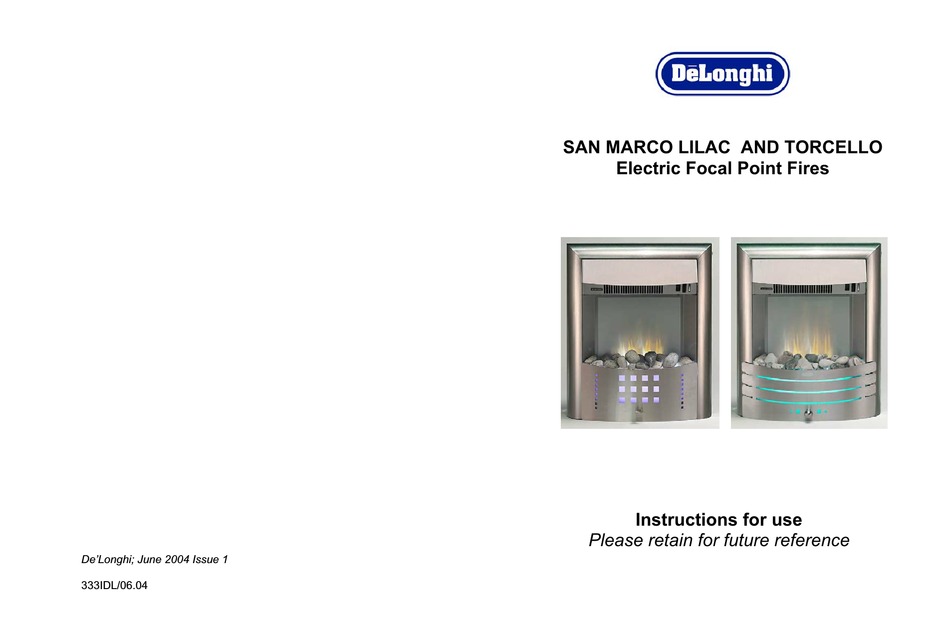 DELONGHI SAN MARCO LILAC INSTRUCTIONS FOR USE Pdf Download