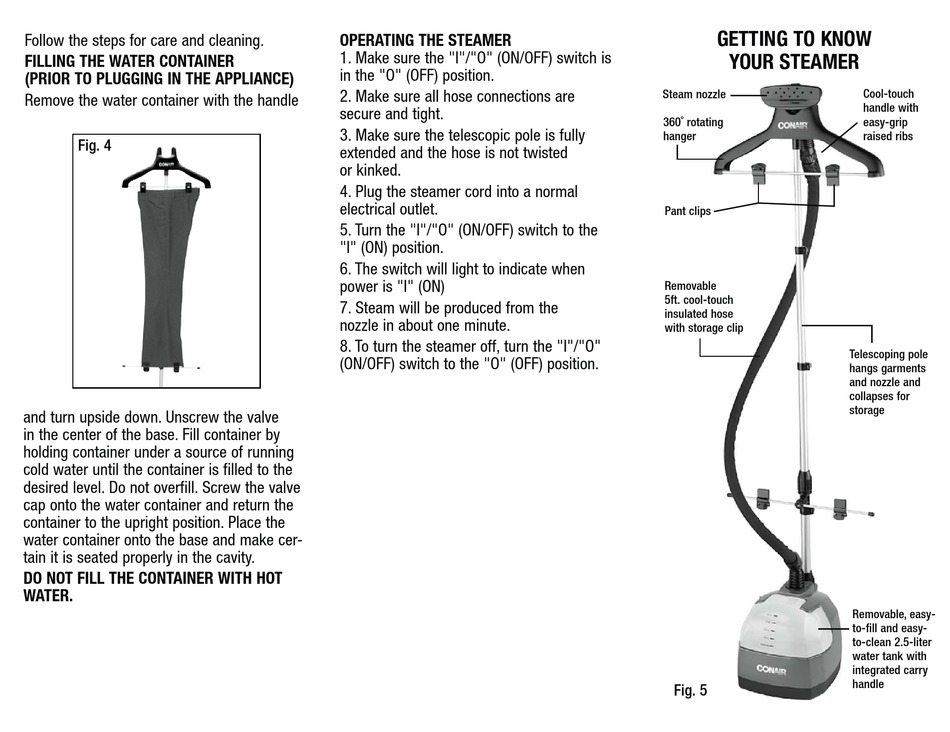 CONAIR GS28TKC INSTRUCTIONS FOR USE MANUAL Pdf Download ManualsLib