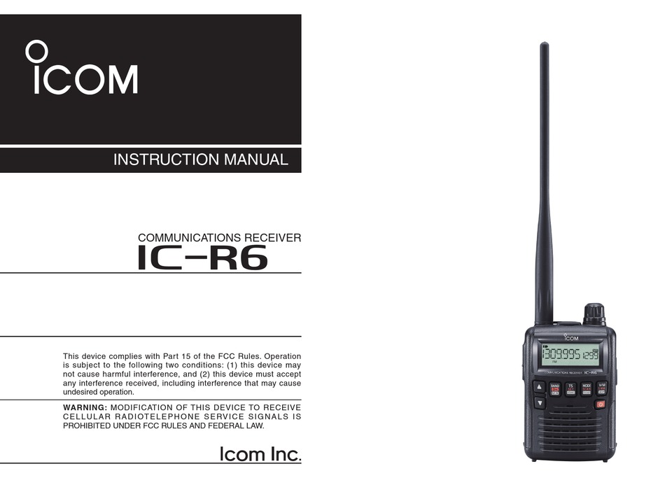 easy to use manual for icom ic-r6 easy to use manual for icom ic-r6