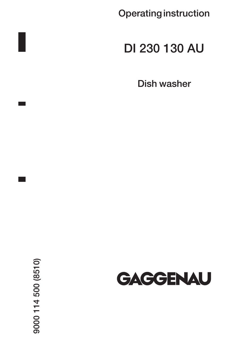 GAGGENAU DI 130 AU OPERATING INSTRUCTIONS MANUAL Pdf Download ManualsLib
