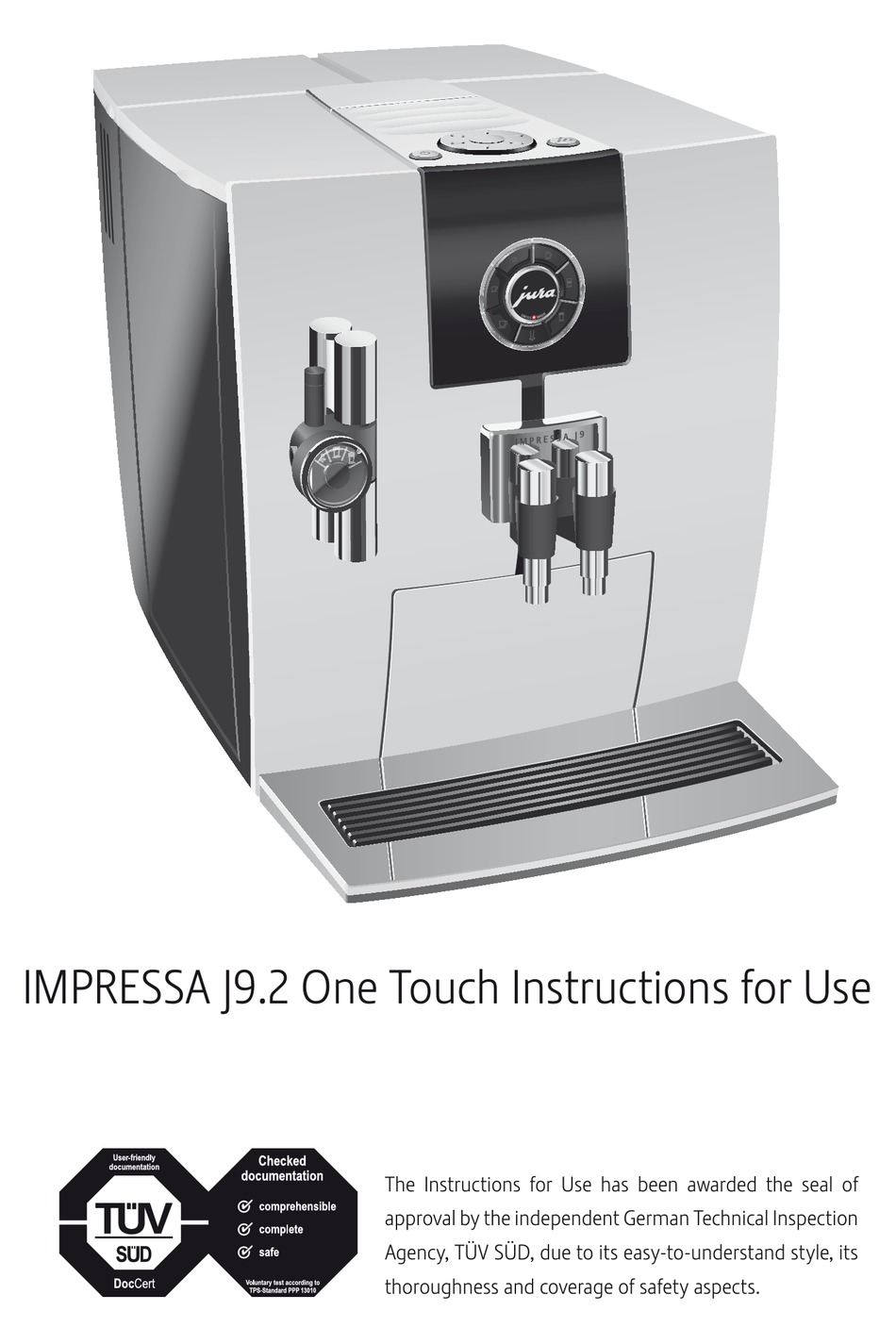 JURA IMPRESSA J9.2 ONE TOUCH INSTRUCTIONS FOR USE MANUAL Pdf Download ...