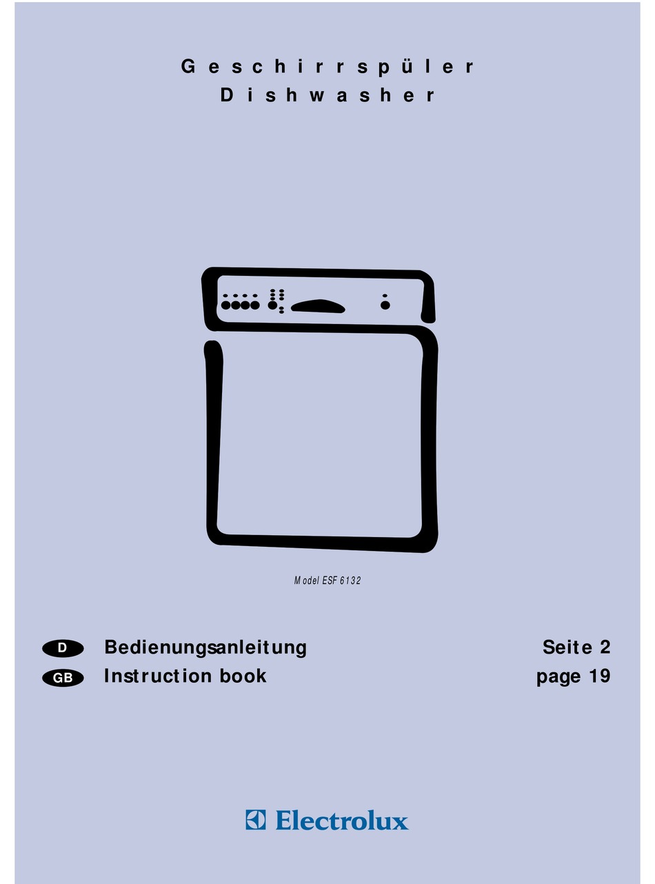 ELECTROLUX ESF 6132 INSTRUCTION BOOK Pdf Download | ManualsLib