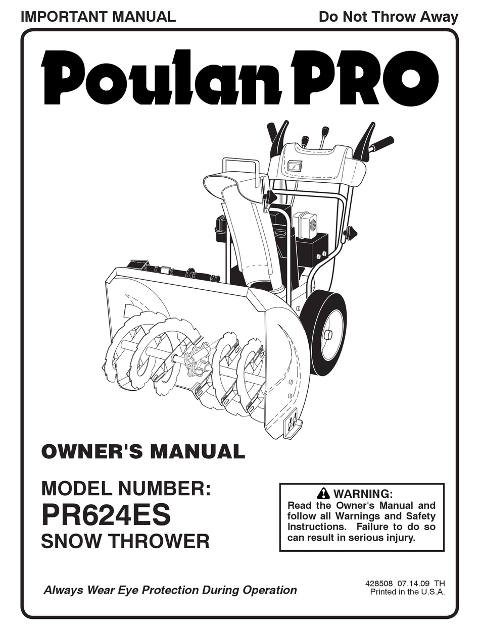 POULAN PRO PR624ES OWNER'S MANUAL Pdf Download | ManualsLib