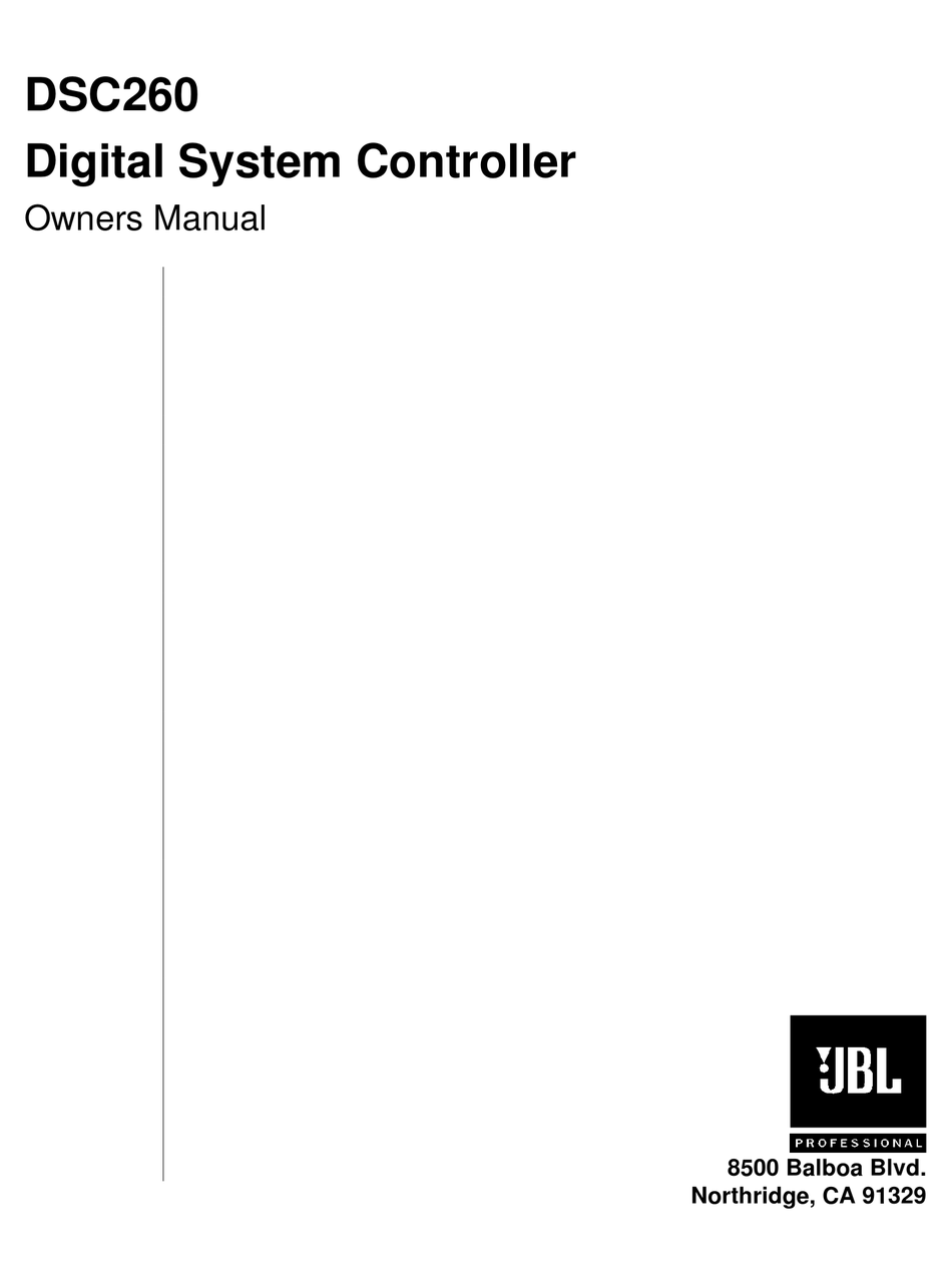 JBL DSC260 OWNER'S MANUAL Pdf Download | ManualsLib