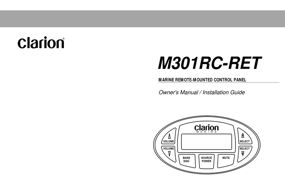 CLARION M301RCRET OWNER'S MANUAL AND INSTALLATION MANUAL Pdf Download ManualsLib