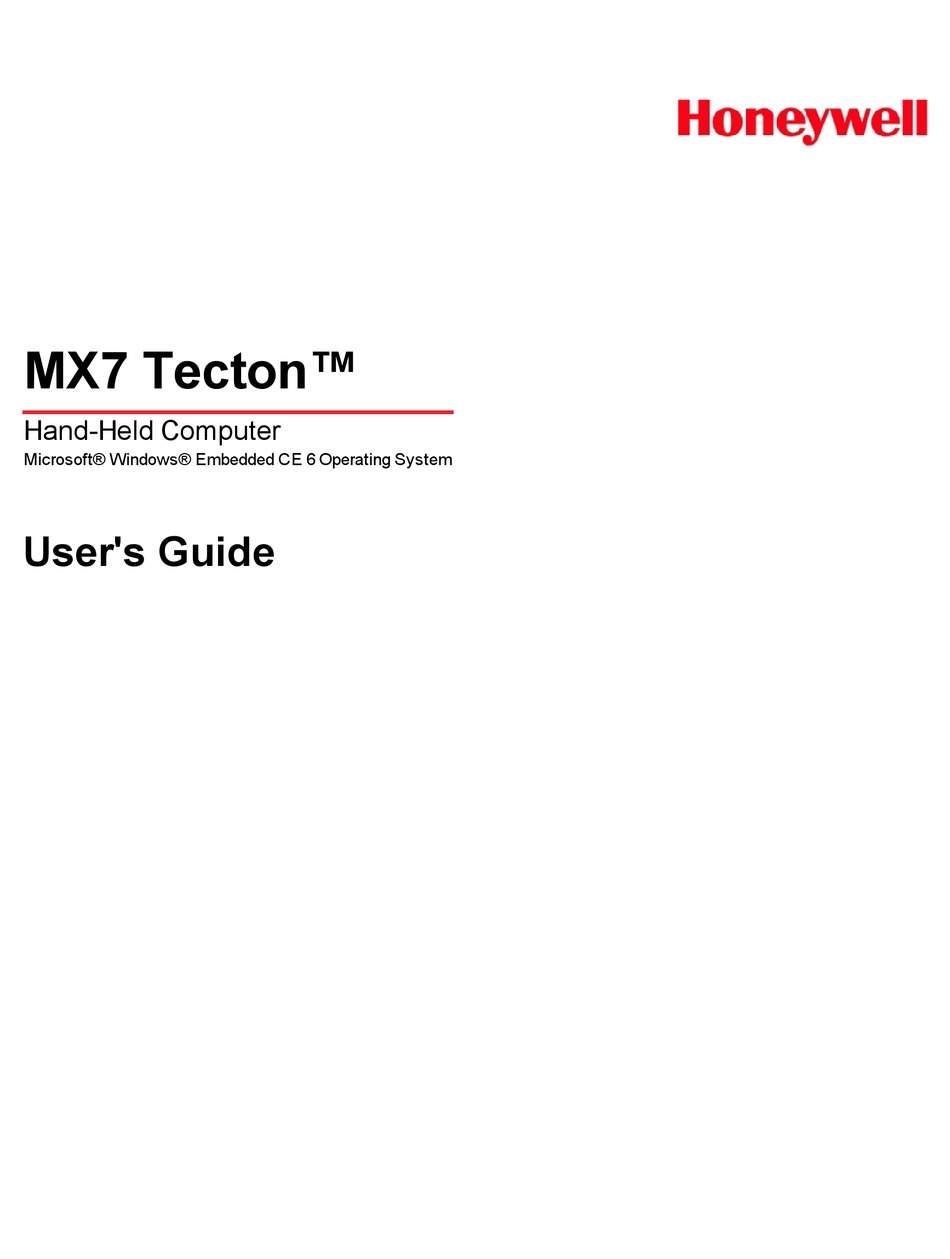 HONEYWELL MX7 TECTON USER MANUAL Pdf Download ManualsLib