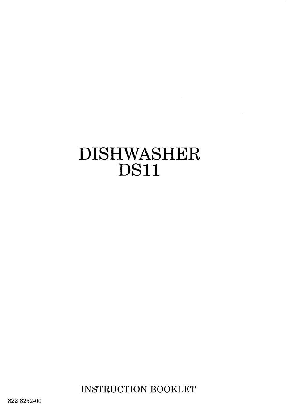 ZANUSSI DS11 INSTRUCTION BOOKLET Pdf Download ManualsLib