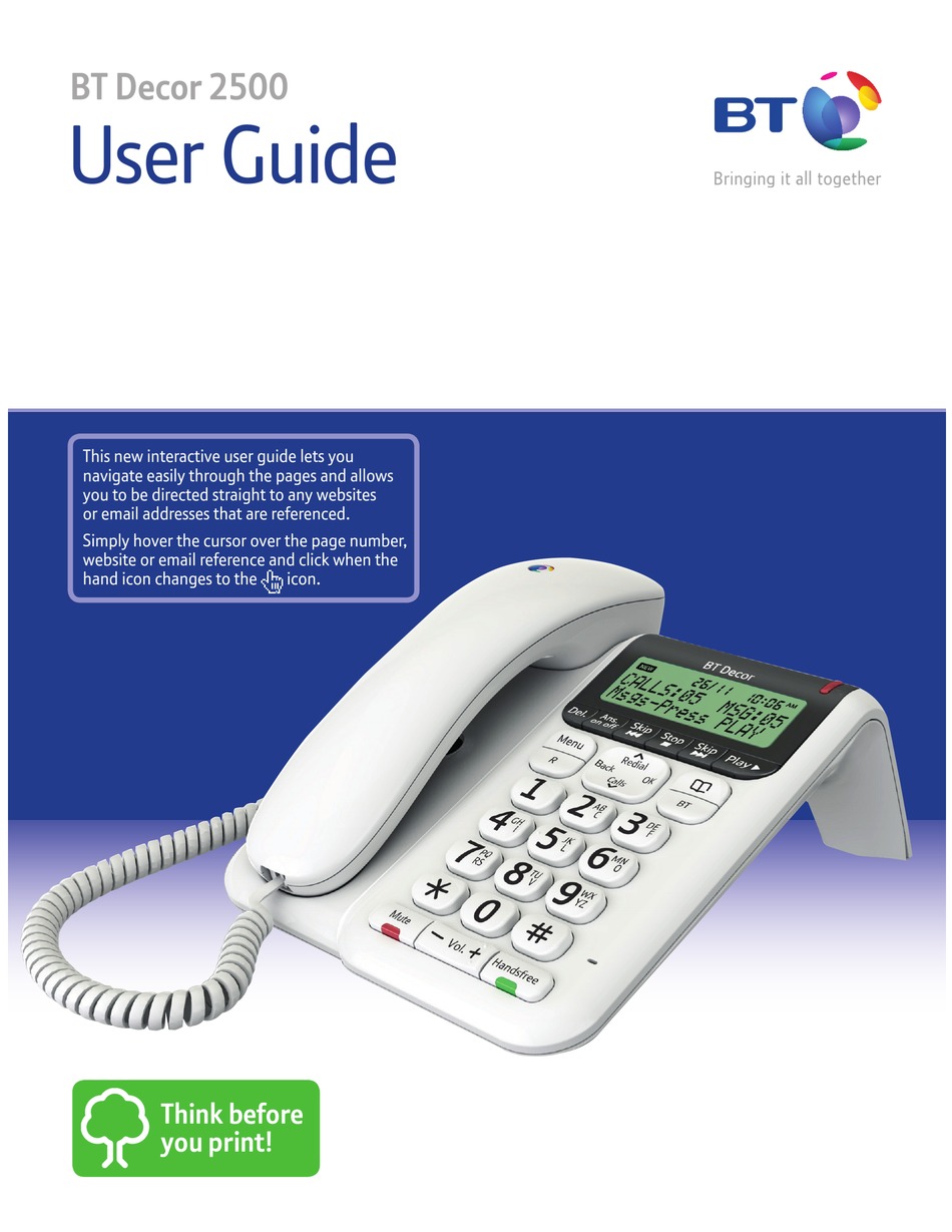 Bt Decor 2500 User Manual Pdf Download Manualslib