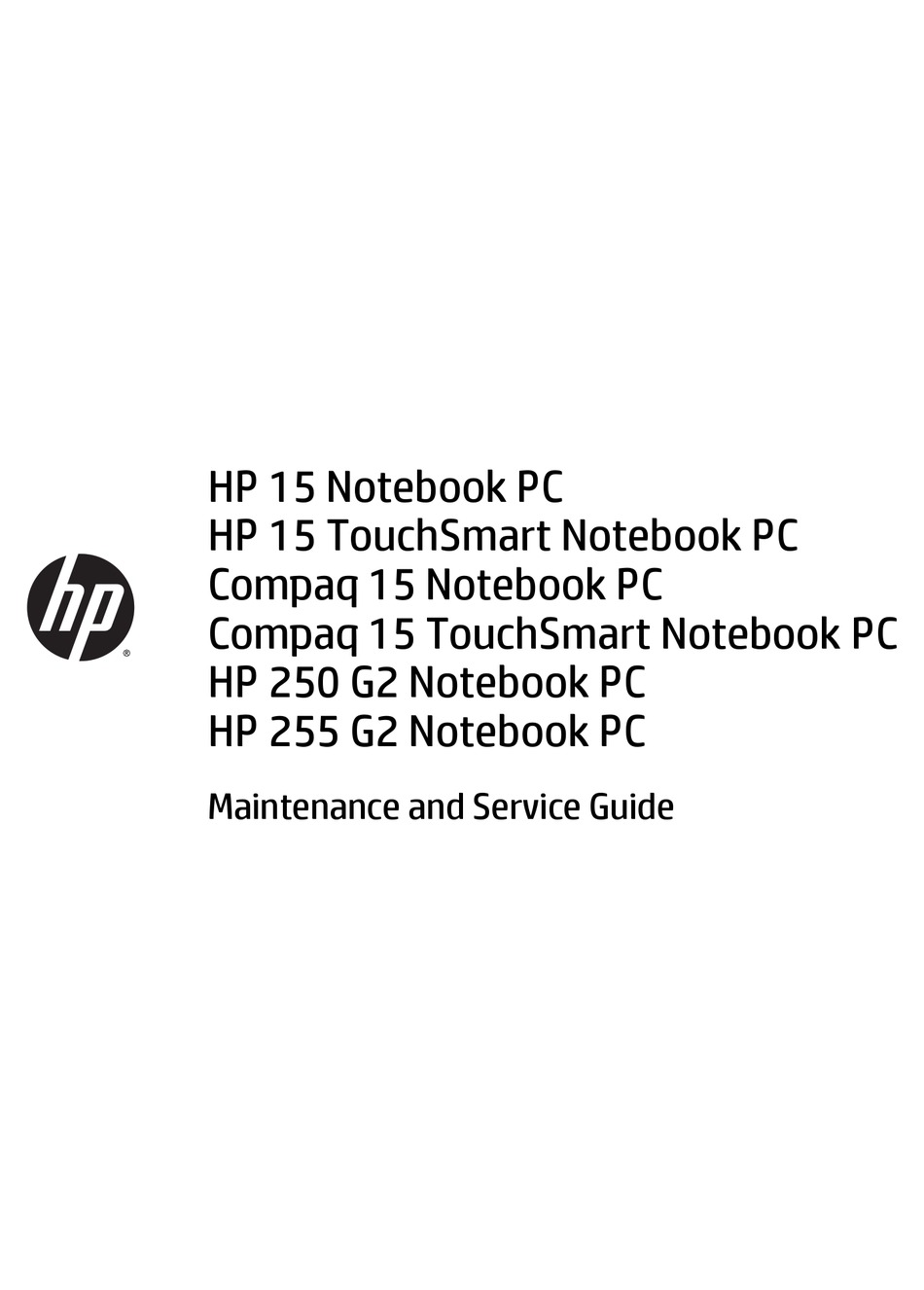 Hp 15 Maintenance And Service Manual Pdf Download Manualslib