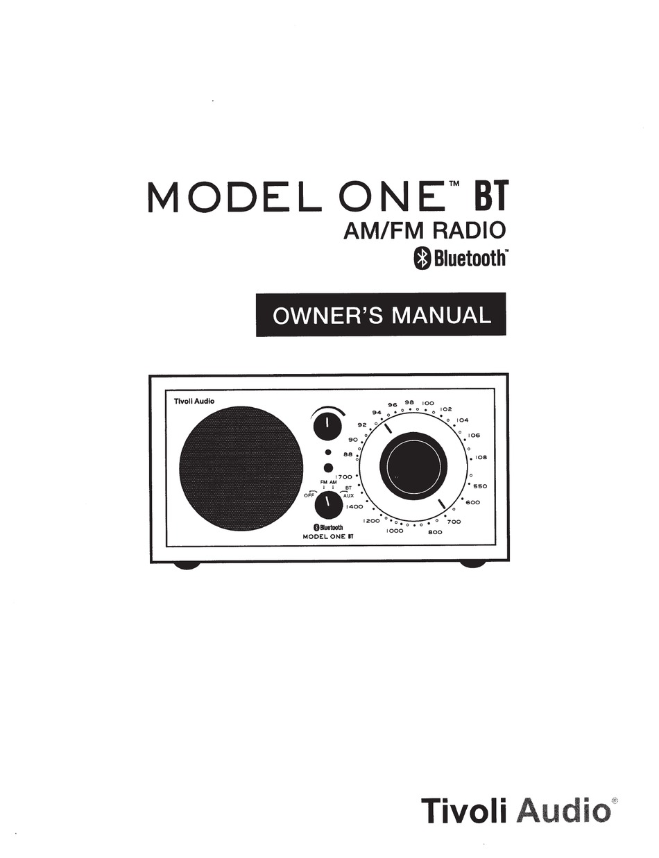 TIVOLI AUDIO ONE BT OWNER'S MANUAL Pdf Download | ManualsLib