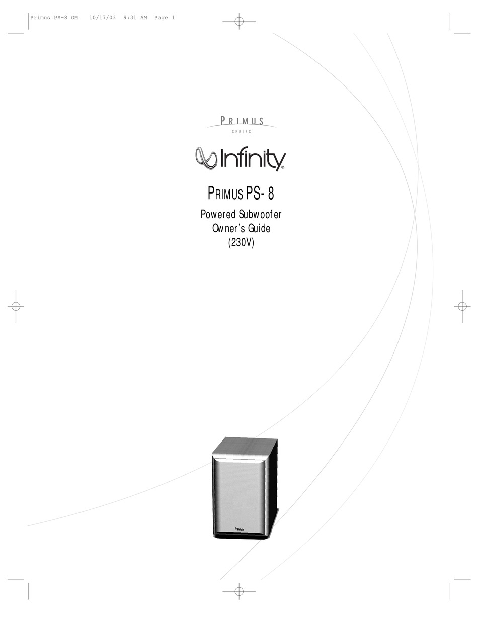 infinity primus ps 8 subwoofer