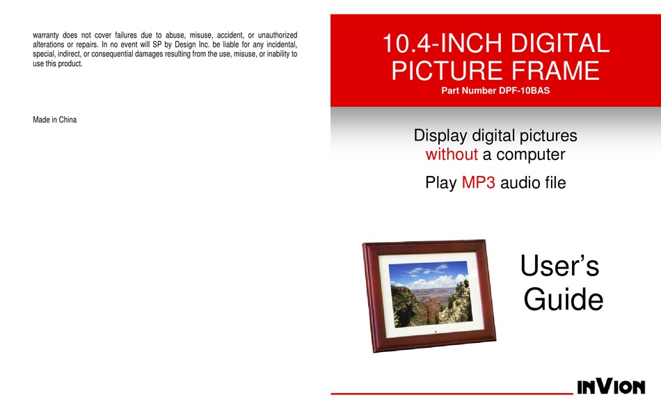 INVION DPF10BAS USER MANUAL Pdf Download ManualsLib