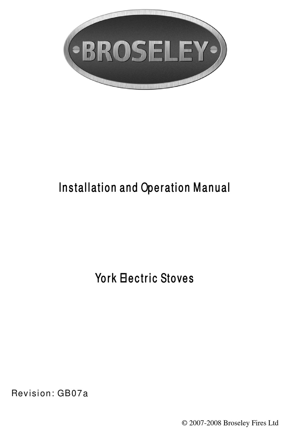 BROSELEY YORK OPERATION MANUAL Pdf Download ManualsLib