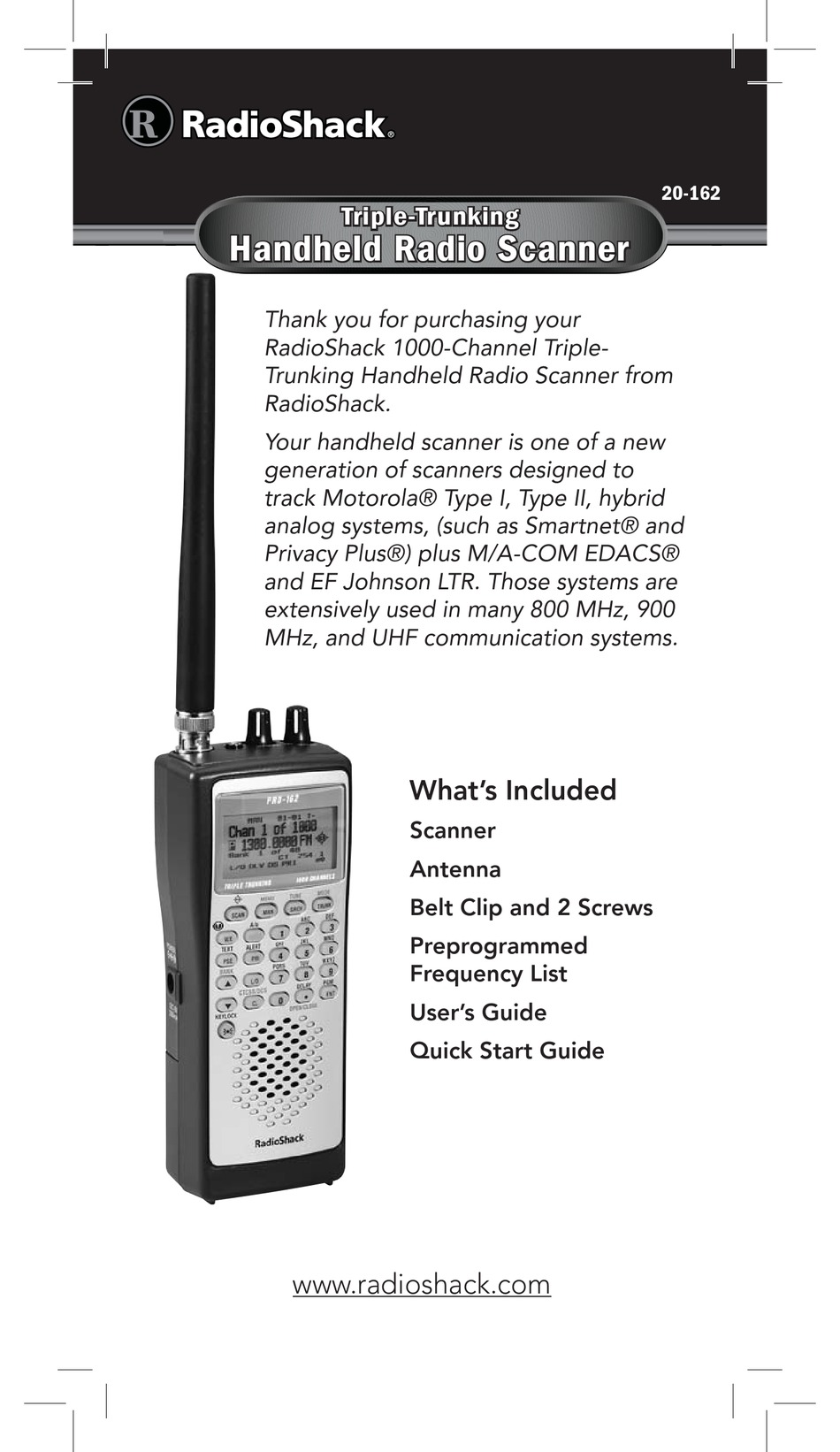 Radio Shack 20 162 User Manual Pdf Download Manualslib