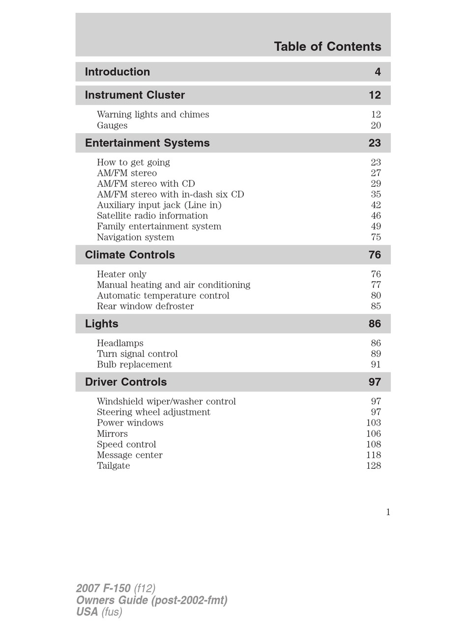 FORD F150 OWNER'S MANUAL Pdf Download ManualsLib