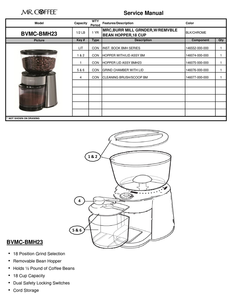 Mr Coffee Bvmc Bmh23 Service Manual Pdf Download Manualslib