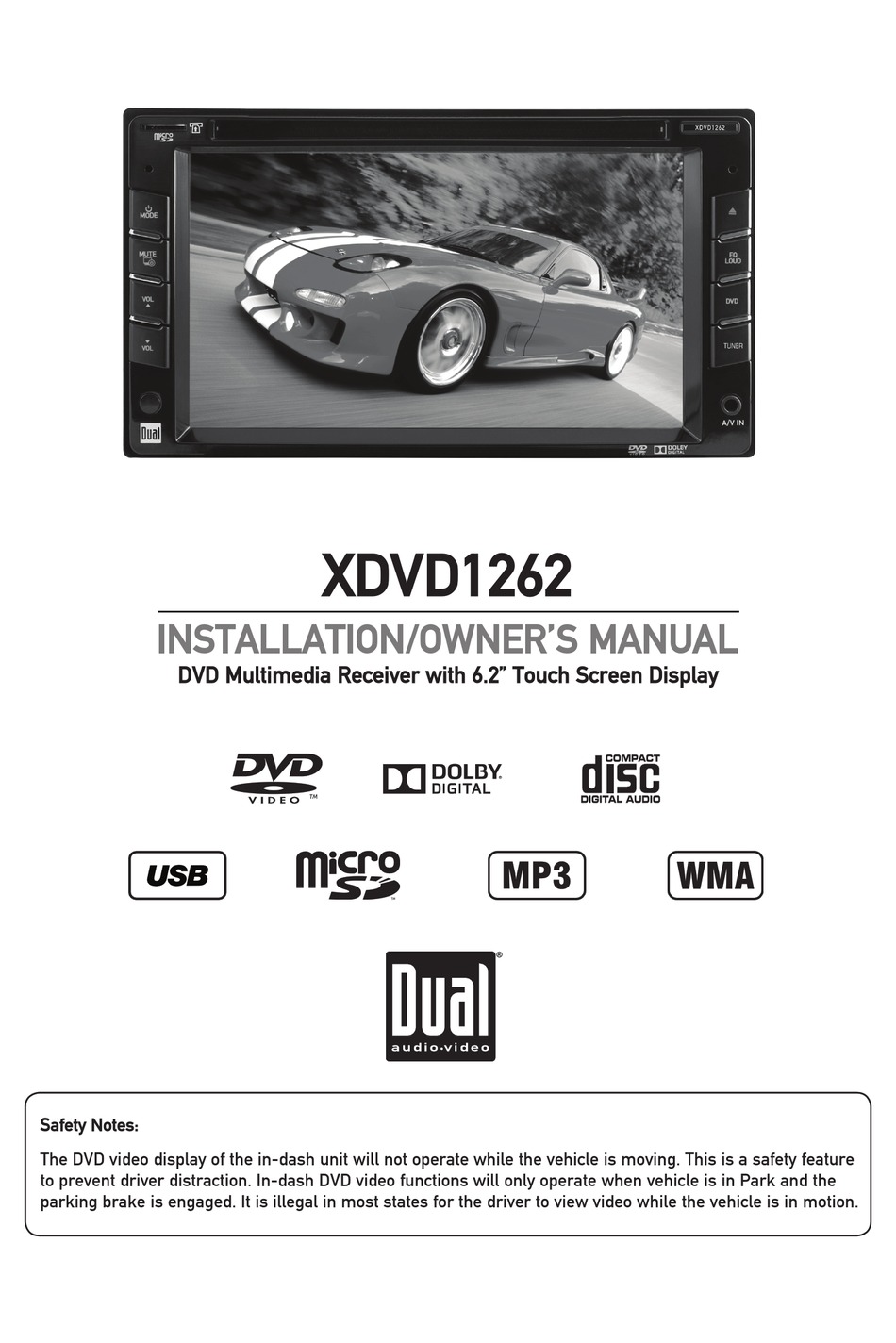 DUAL XDVD1262 INSTALLATION & OWNER'S MANUAL Pdf Download | ManualsLib