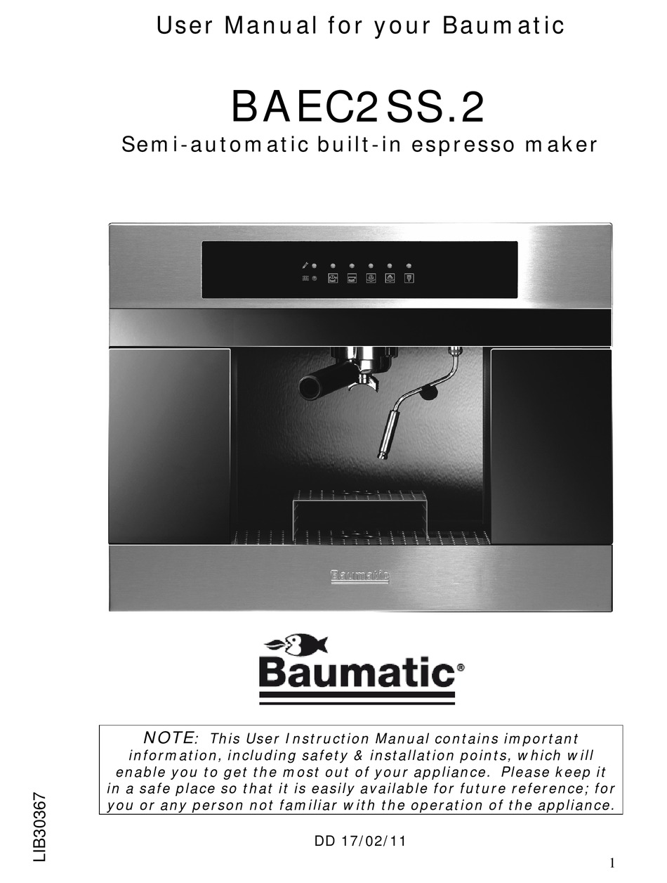 BAUMATIC BAEC2SS.2 USER MANUAL Pdf Download | ManualsLib