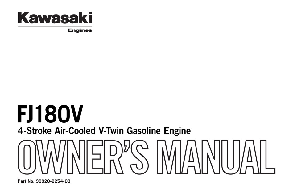 KAWASAKI FJ180V OWNER'S MANUAL Pdf Download | ManualsLib