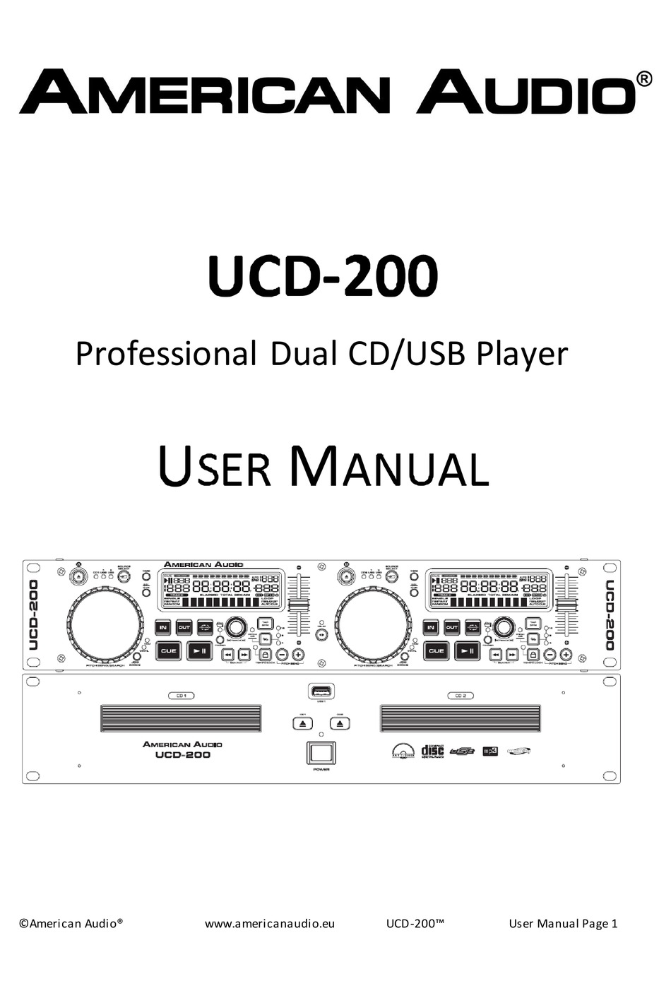 AMERICAN AUDIO UCD-200 USER MANUAL Pdf Download | ManualsLib