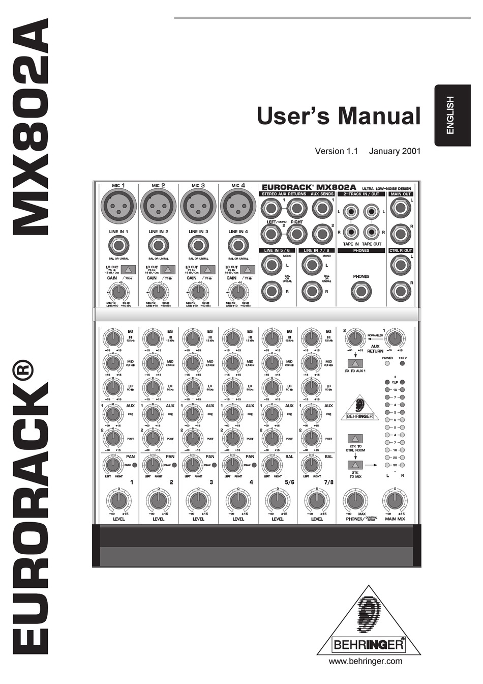 BEHRINGER EURORACK MX802A USER MANUAL Pdf Download ManualsLib