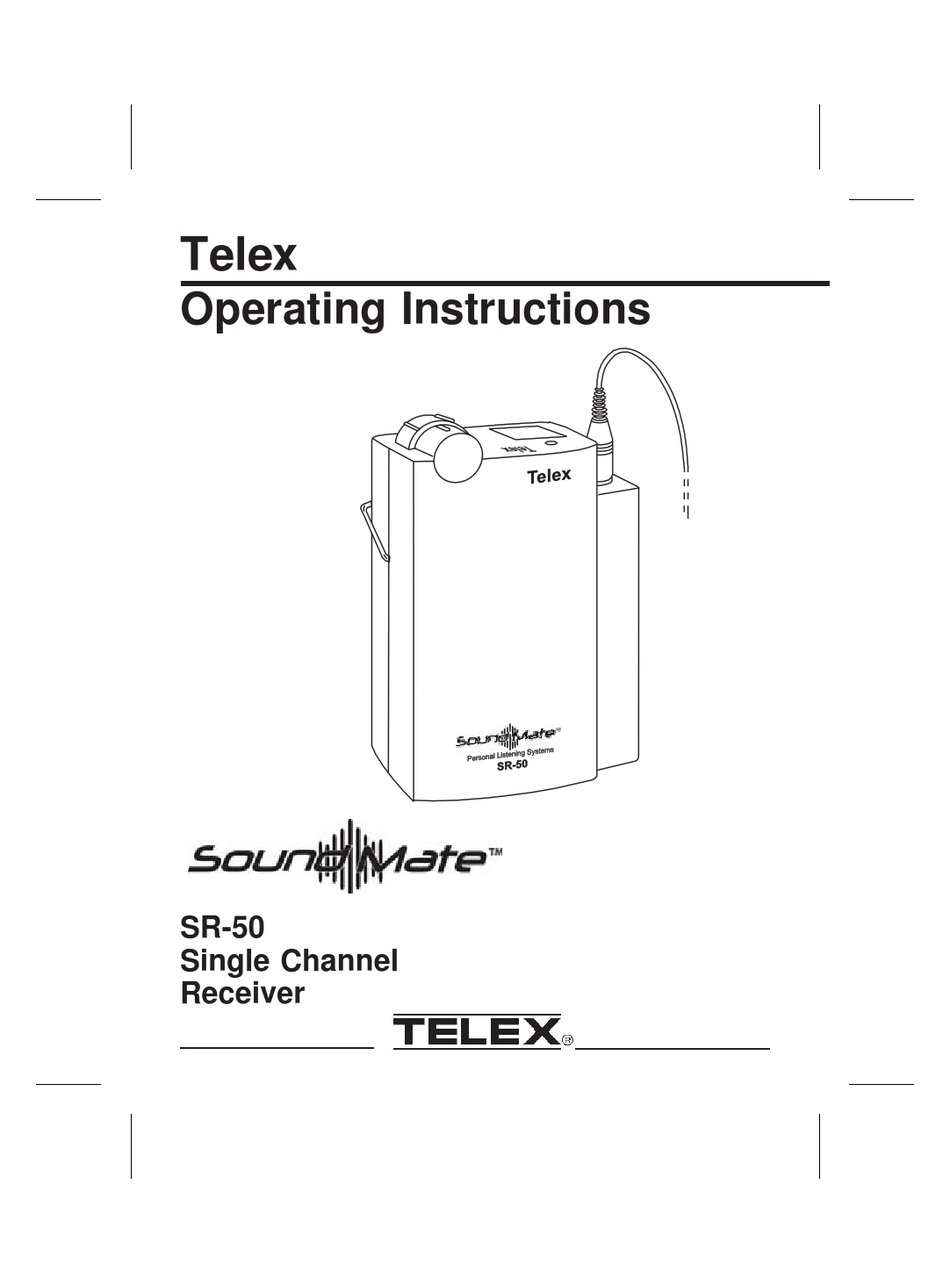 Telex SR-50 SoundMate Single Frequency Personal Reciever Ch A 72.1 