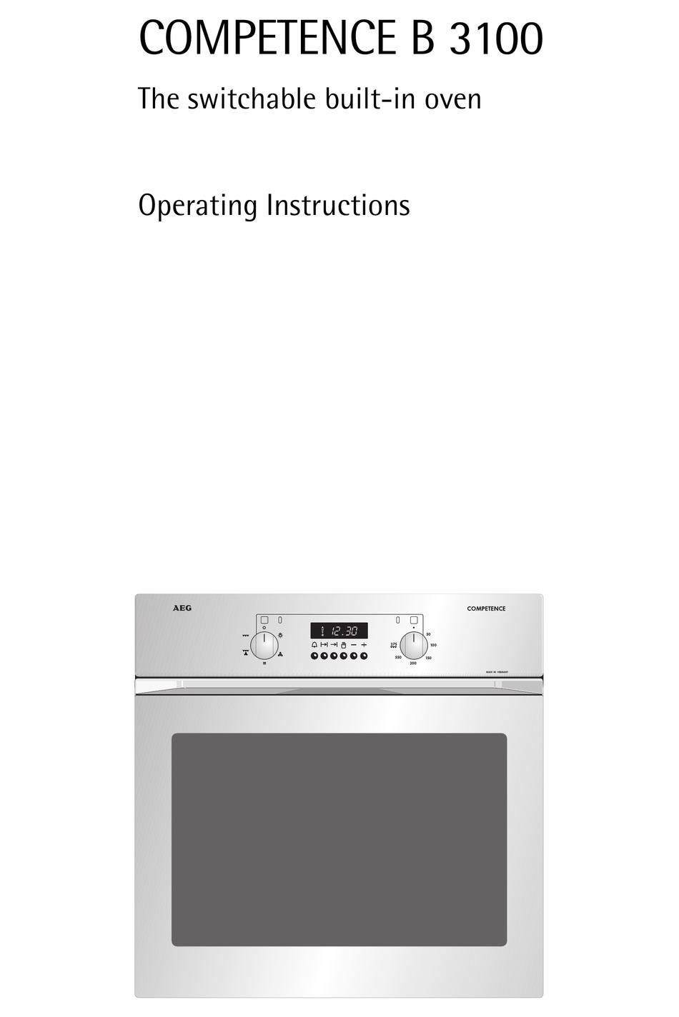 AEG COMPETENCE B 3100 OPERATING INSTRUCTIONS MANUAL Pdf Download ...