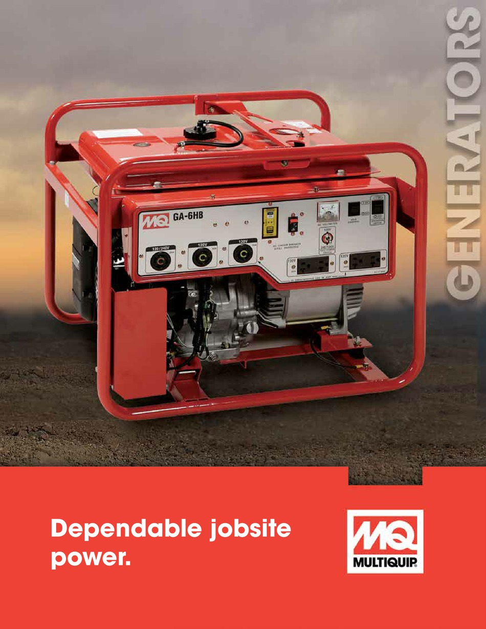 MULTIQUIP GA25H SPECIFICATIONS Pdf Download ManualsLib