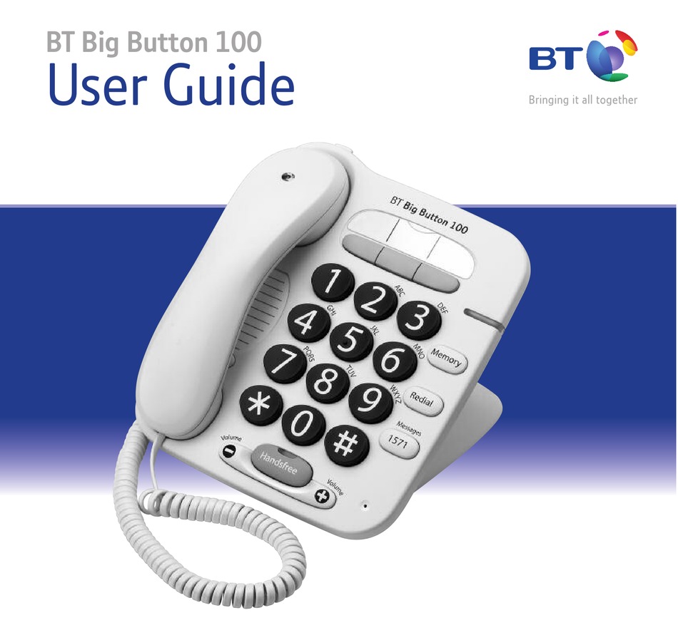 BT BIG BUTTON 100 USER MANUAL Pdf Download ManualsLib