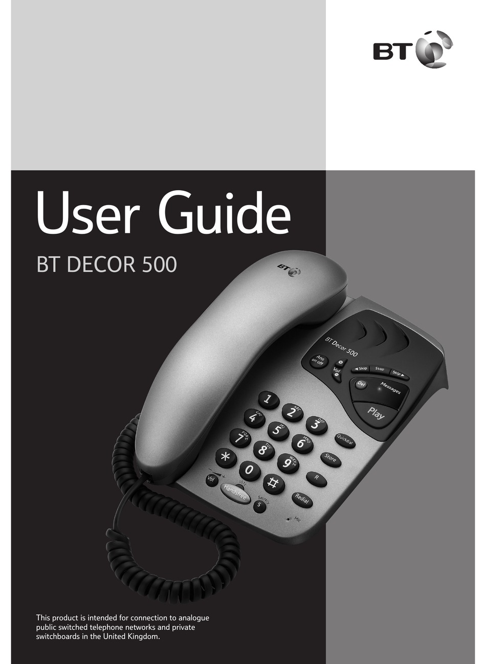 Bt Decor 500 User Manual Pdf Download Manualslib