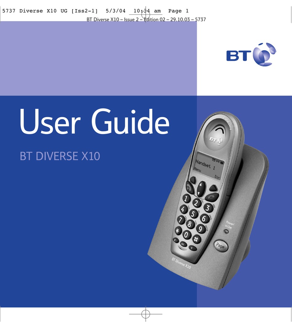 Bt Diverse X10 User Manual Pdf Download Manualslib