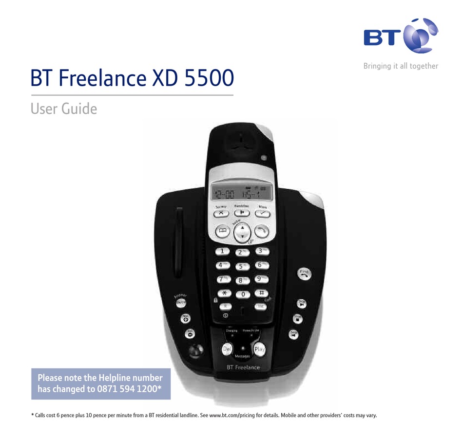 Bt Freelance Xd5500 User Manual Pdf Download Manualslib