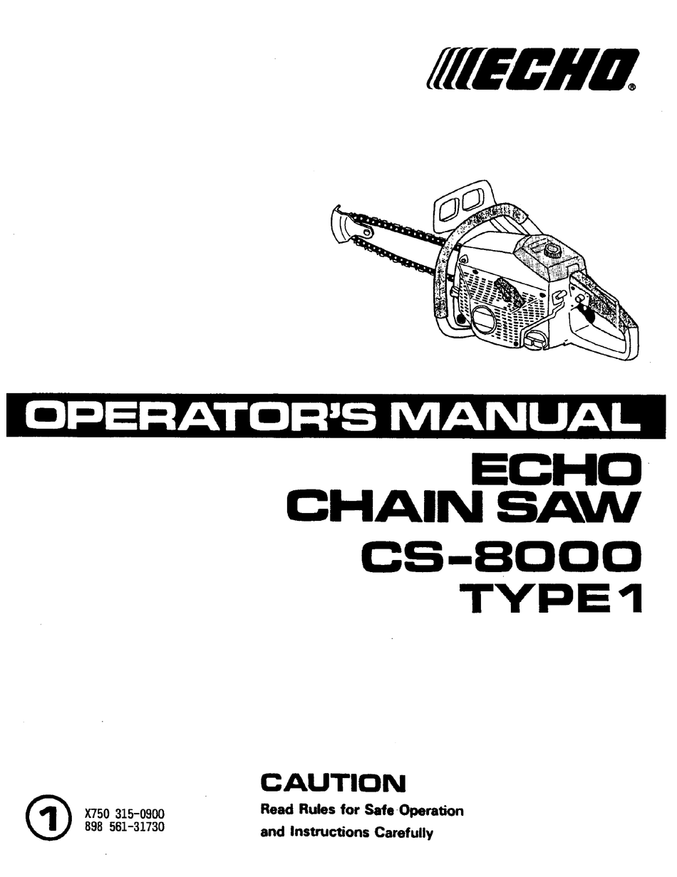 ECHO CS-8000 OPERATOR'S MANUAL Pdf Download | ManualsLib