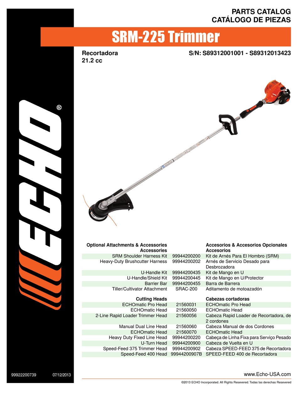 echo srm 225 accessories