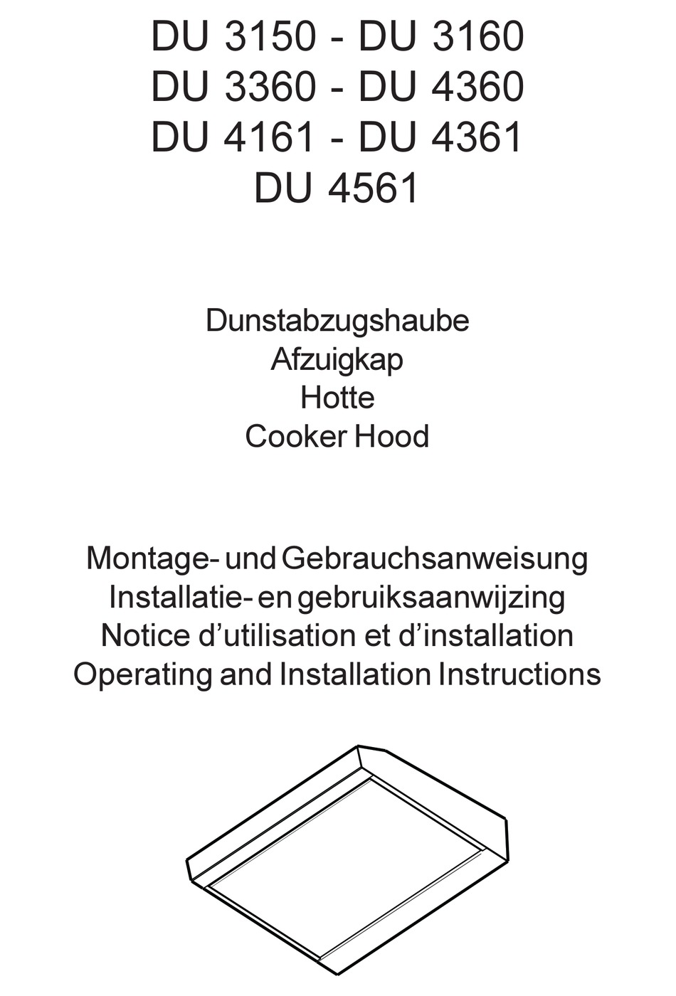AEG ELECTROLUX DU 3150 OPERATING AND INSTALLATION MANUAL Pdf Download