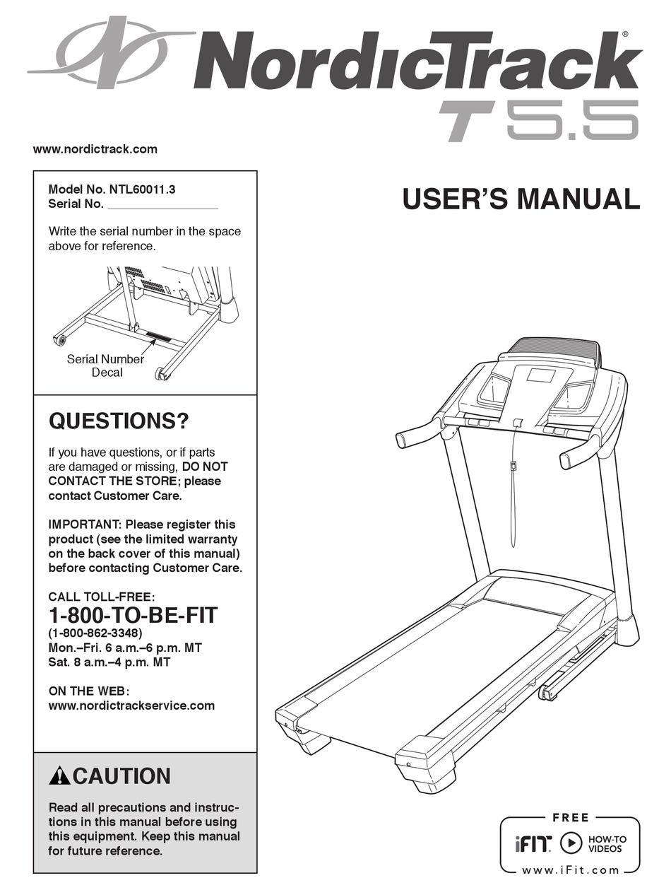 Nordictrack t 8.5 s user manual online