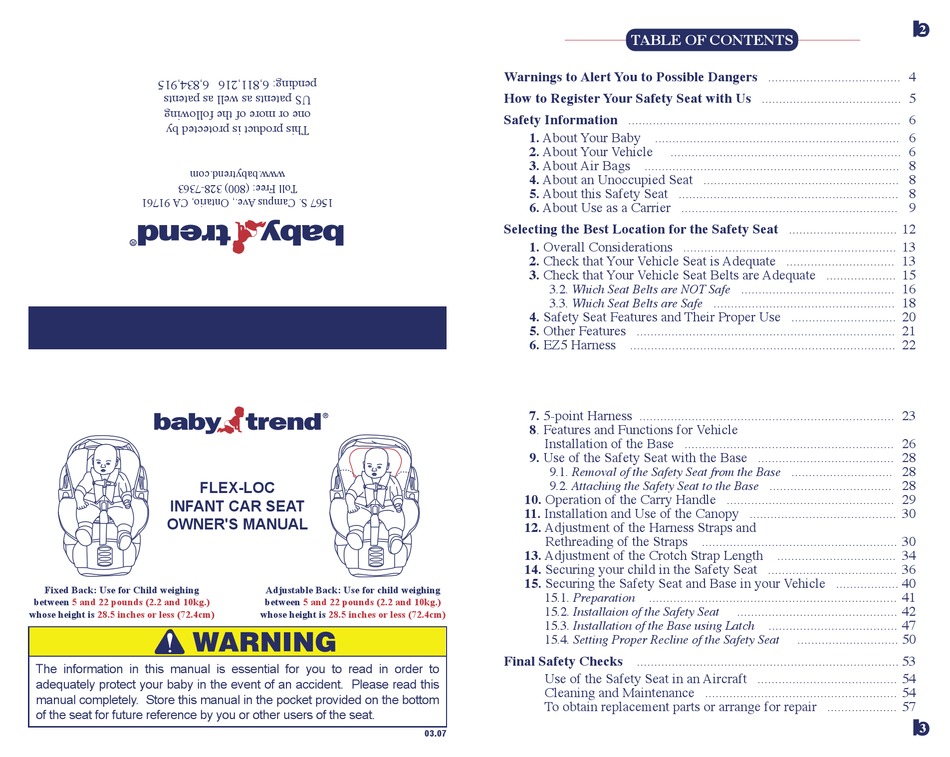 Baby Trend Flex Loc Owner S Manual Pdf Manualslib - How To Fix Baby Trend Car Seat