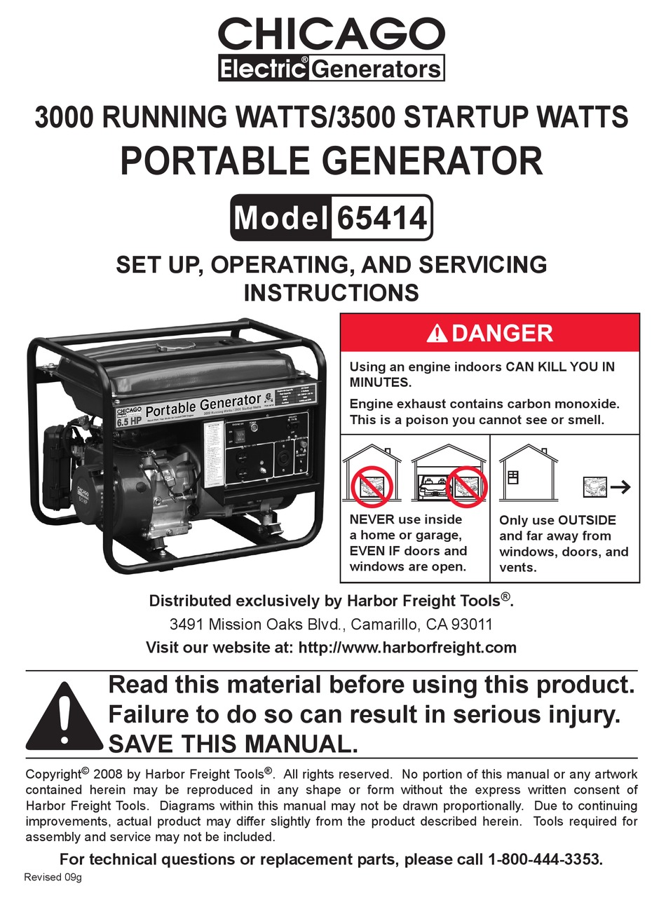 Chicago Electric Generator Wiring Diagram - Circuit Diagram