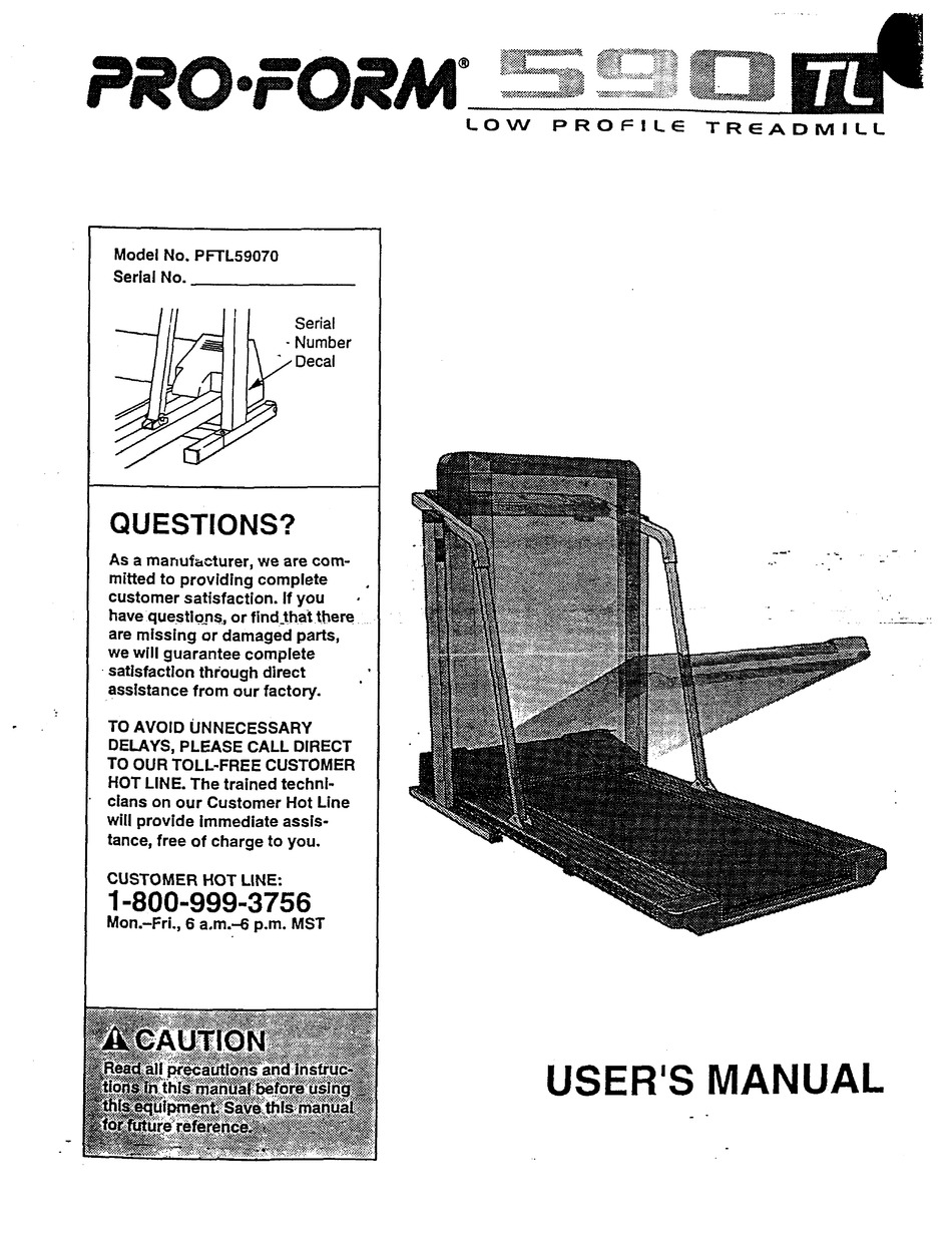 Proform 590 lt treadmill manual new arrivals