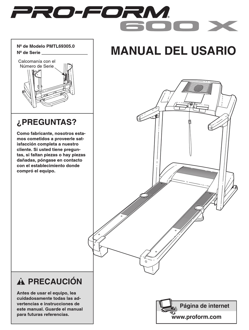 pro-form-600-x-treadmill-manual-del-usario-pdf-download-manualslib