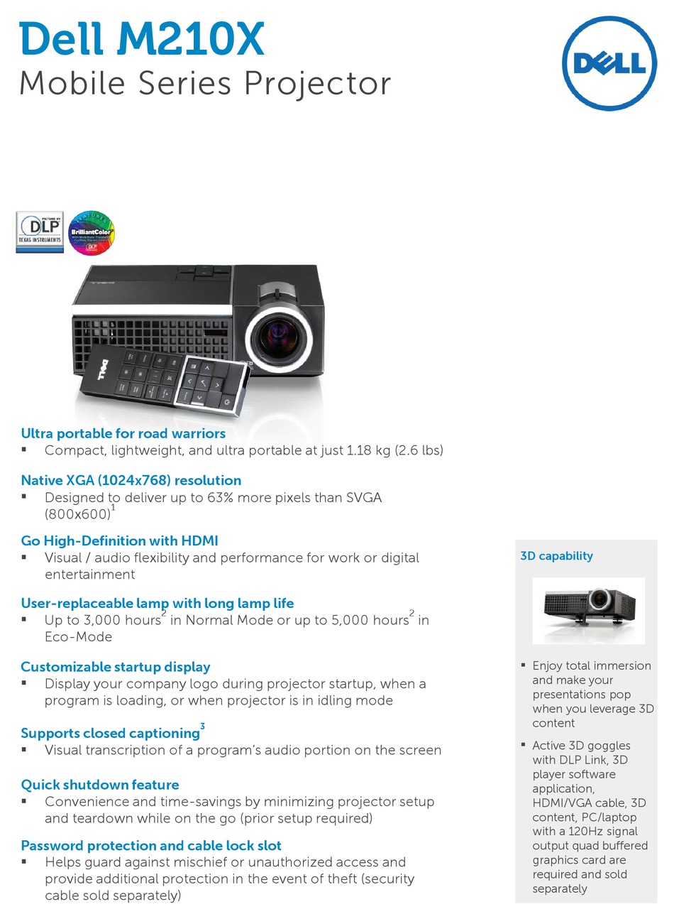 DELL M210X SPECIFICATIONS Pdf Download 