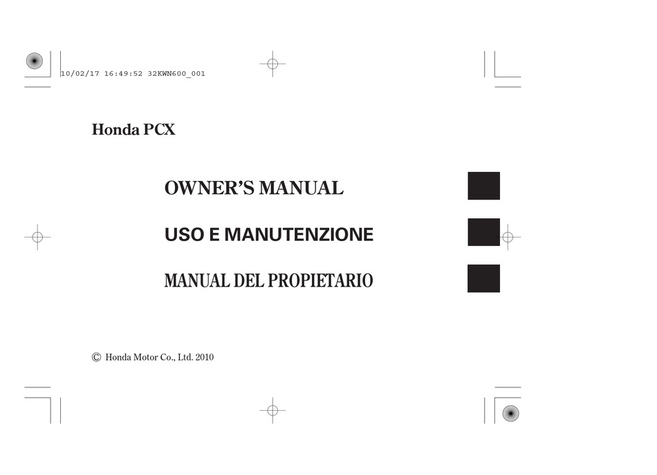 Honda pcx service manual