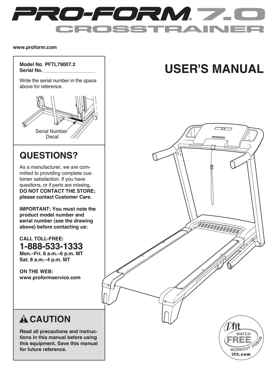 Proform 705 cst online manual