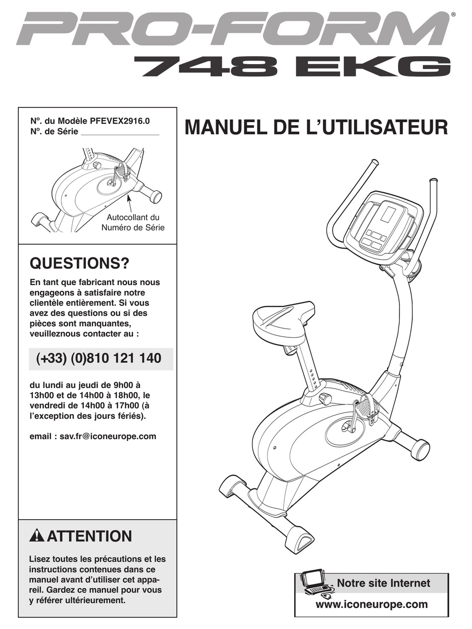 proform 748 ekg exercise bike