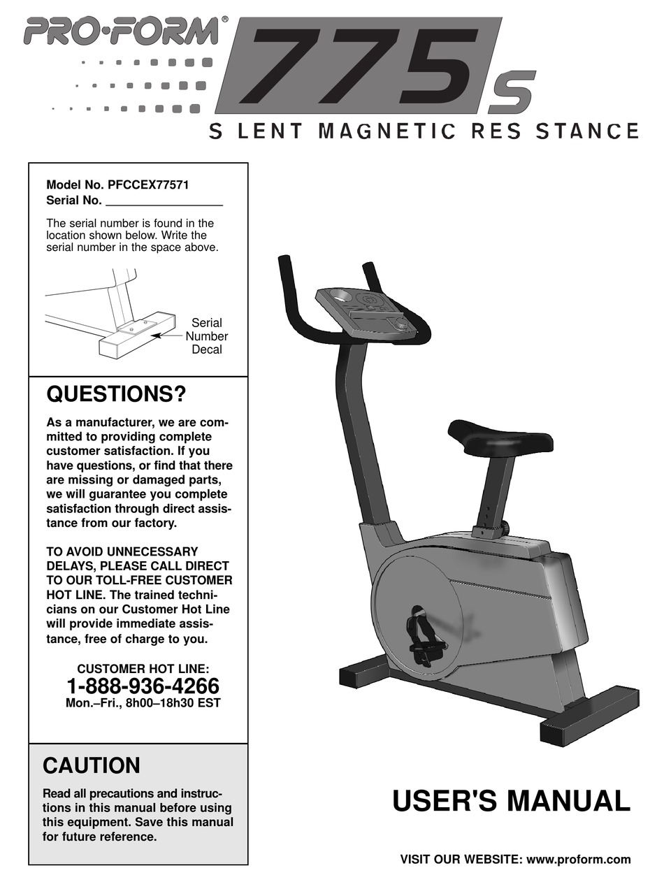 proform exercise bike manual